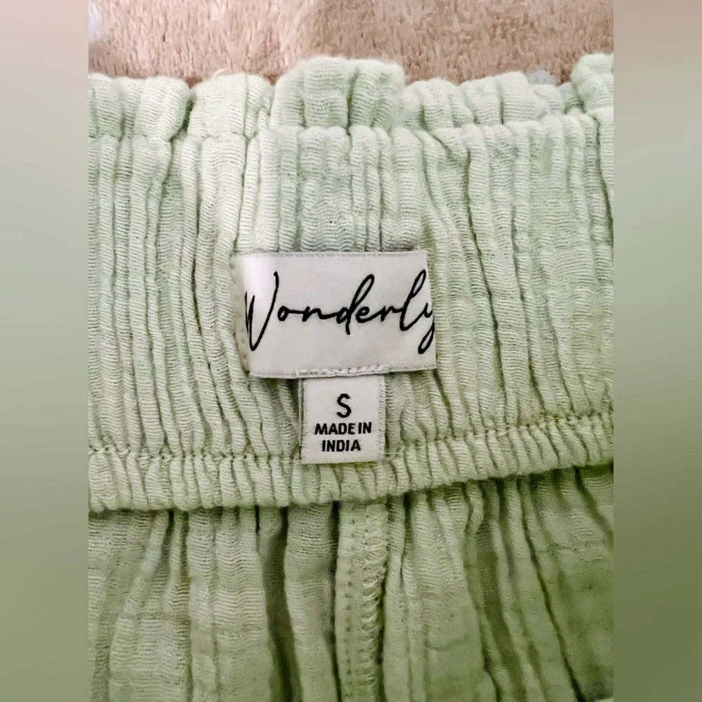 New w/ Tags Women's Wonderly High Waist Cotton Gauze Shorts Sz S Hazy Sage Color - Picture 4 of 9